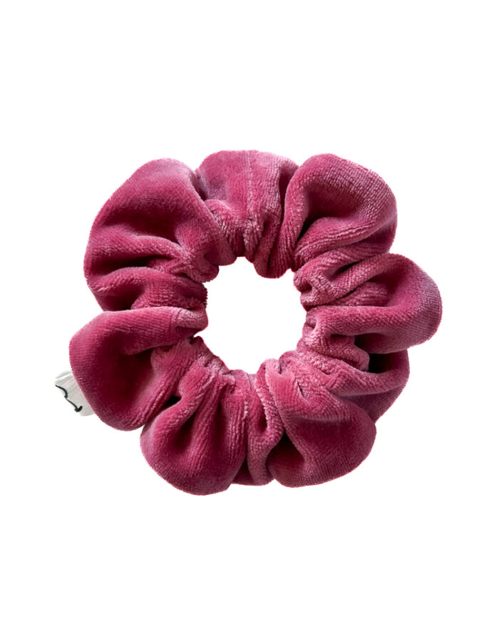 Wrzosowa gumka do włosów z weluru