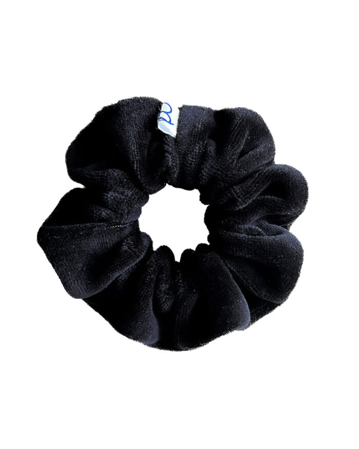 Czarna gumka do włosów z weluru