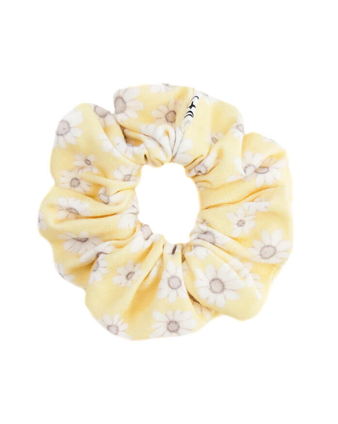 Gumka do włosów scrunchie w stokrotki żółta - polska marka.