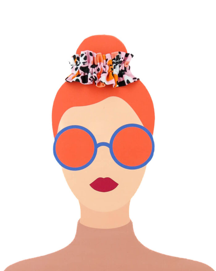 Gumka do włosów typu ruffle scrunchie z marszczeniami i falbanką - szyta ręcznie w Polsce.