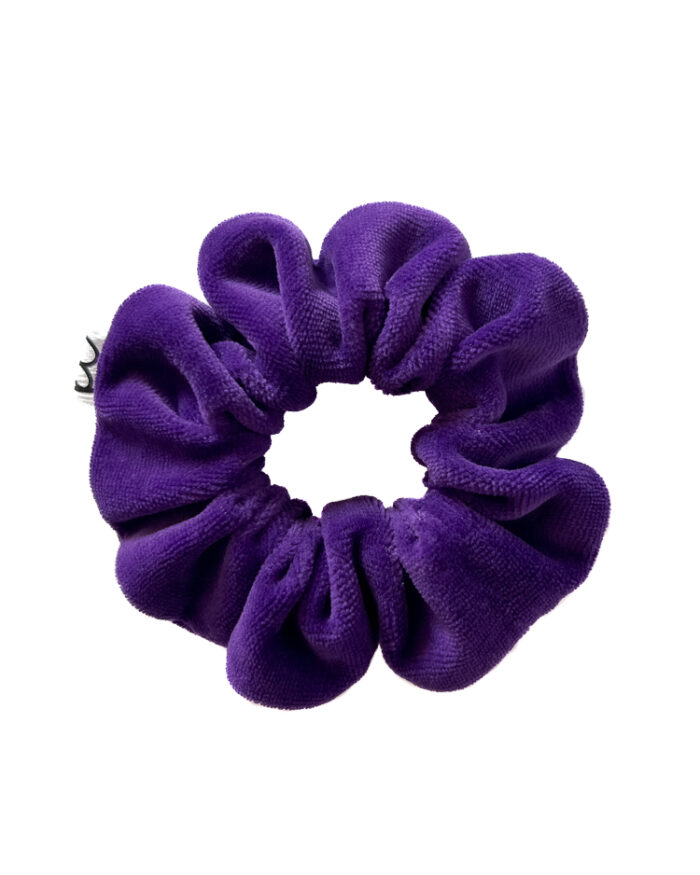 Fioletowa gumka do włosów z weluru