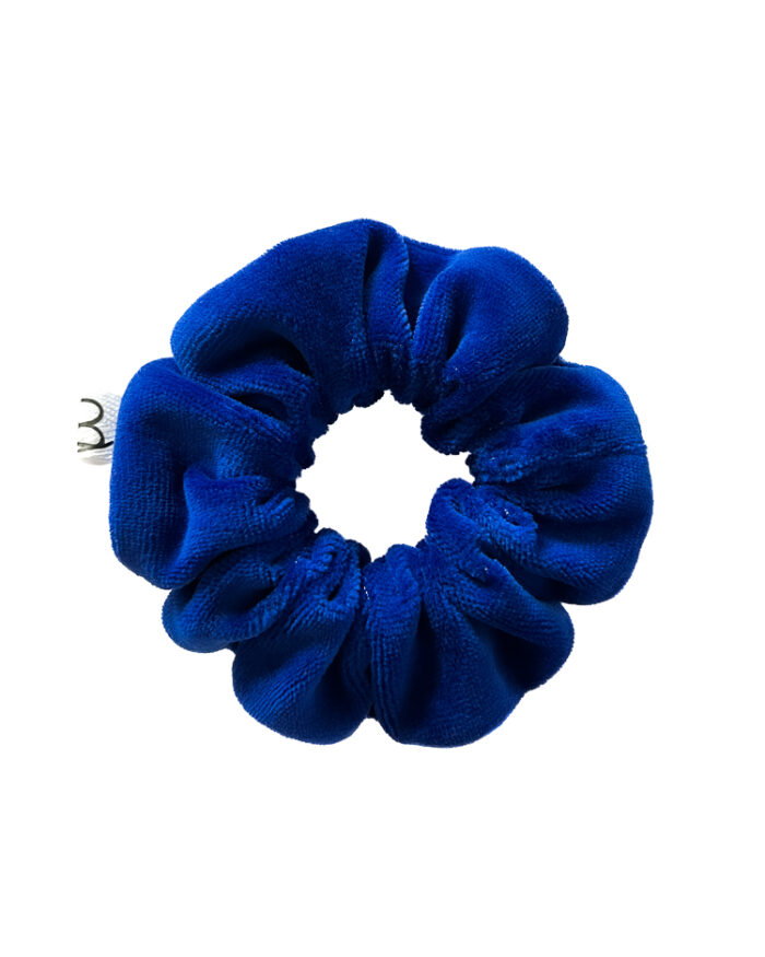Kobaltowa gumka do włosów z weluru