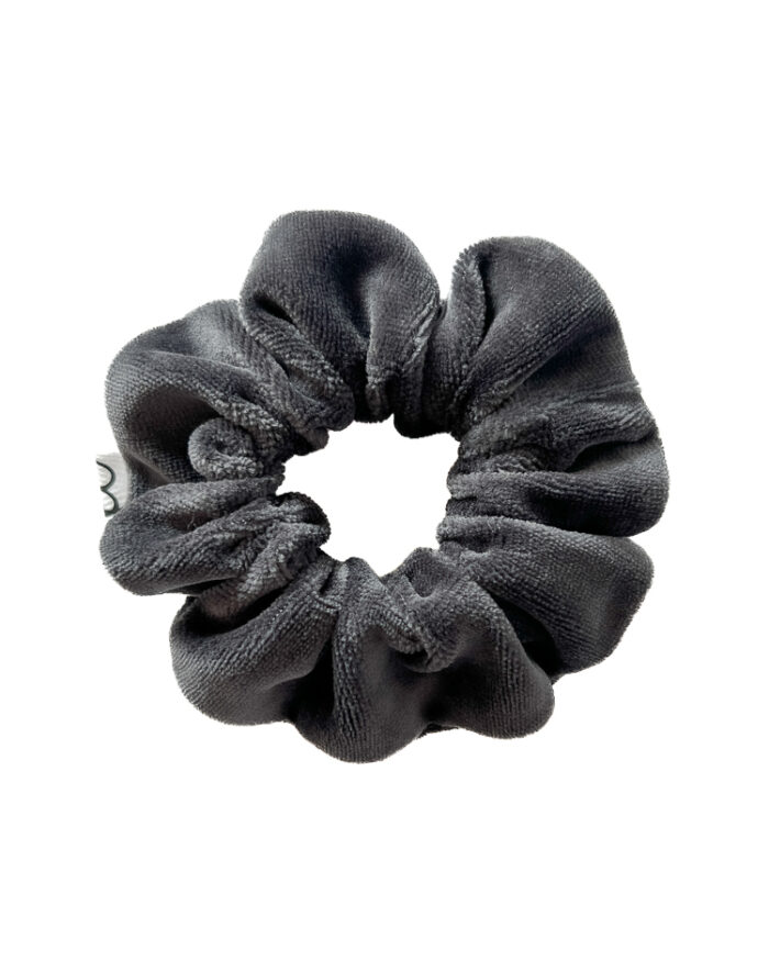 Grafitowa gumka do włosów z weluru