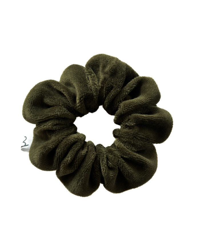 Gumka do włosów z weluru – khaki