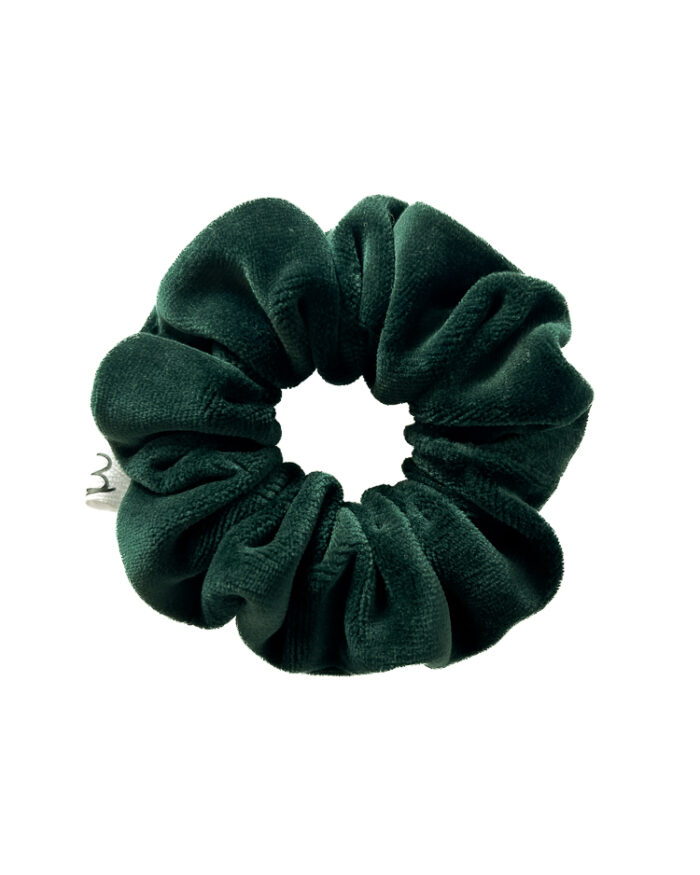 Gumka do włosów z weluru - szmaragdowa butelkowa zieleń
