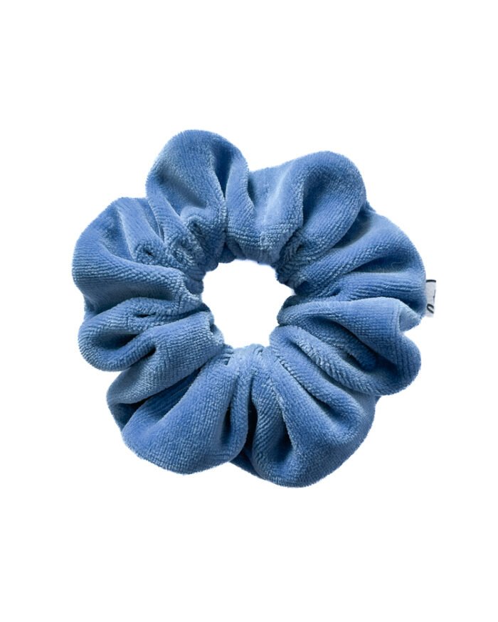 Niebieska gumka do włosów z weluru