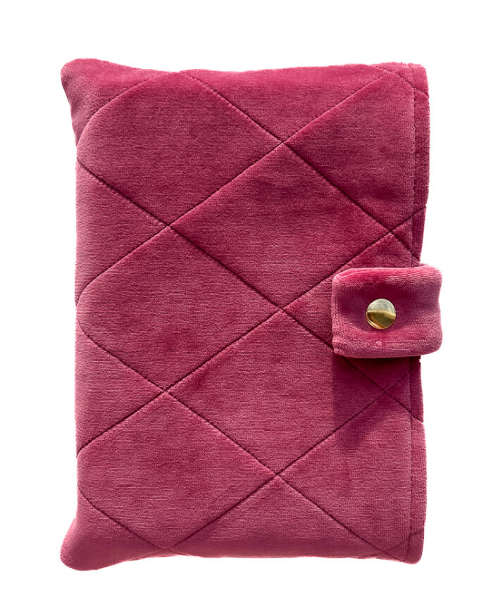 Etui na książkę z weluru - wrzosowe