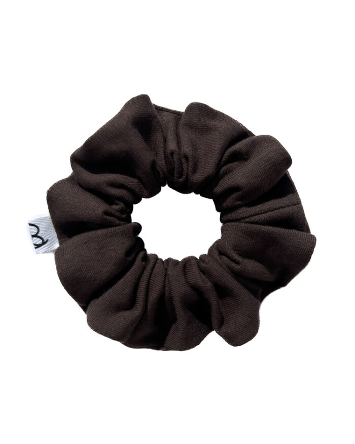 Czekoladowa gumka do włosów z bawełny