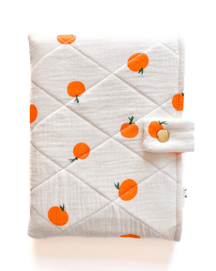 Etui na książkę w pomarańcze bawełniane