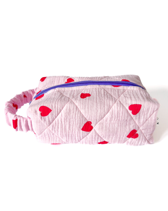 Kosmetyczka w serca różowa box Hearts