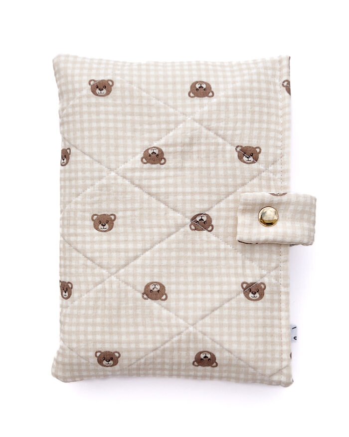 Etui na książkę w brązowe misie bawełniane Teddy